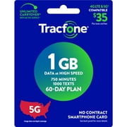 Tracfone $35 Smartphone 60-Day Plan, 750 Min/ 1000 Txt/ 1GB Data Direct Top Up