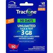 Tracfone $41 Unlimited Talk & Text plus 3 GB of Data 90-Day - Prepaid Plan Direct Top Up