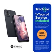 Tracfone Motorola Moto G Power 2024, 5G, 128GB, Black, Includes 1 Year $125 Service Plan - Prepaid Smartphone [Locked to Tracfone]