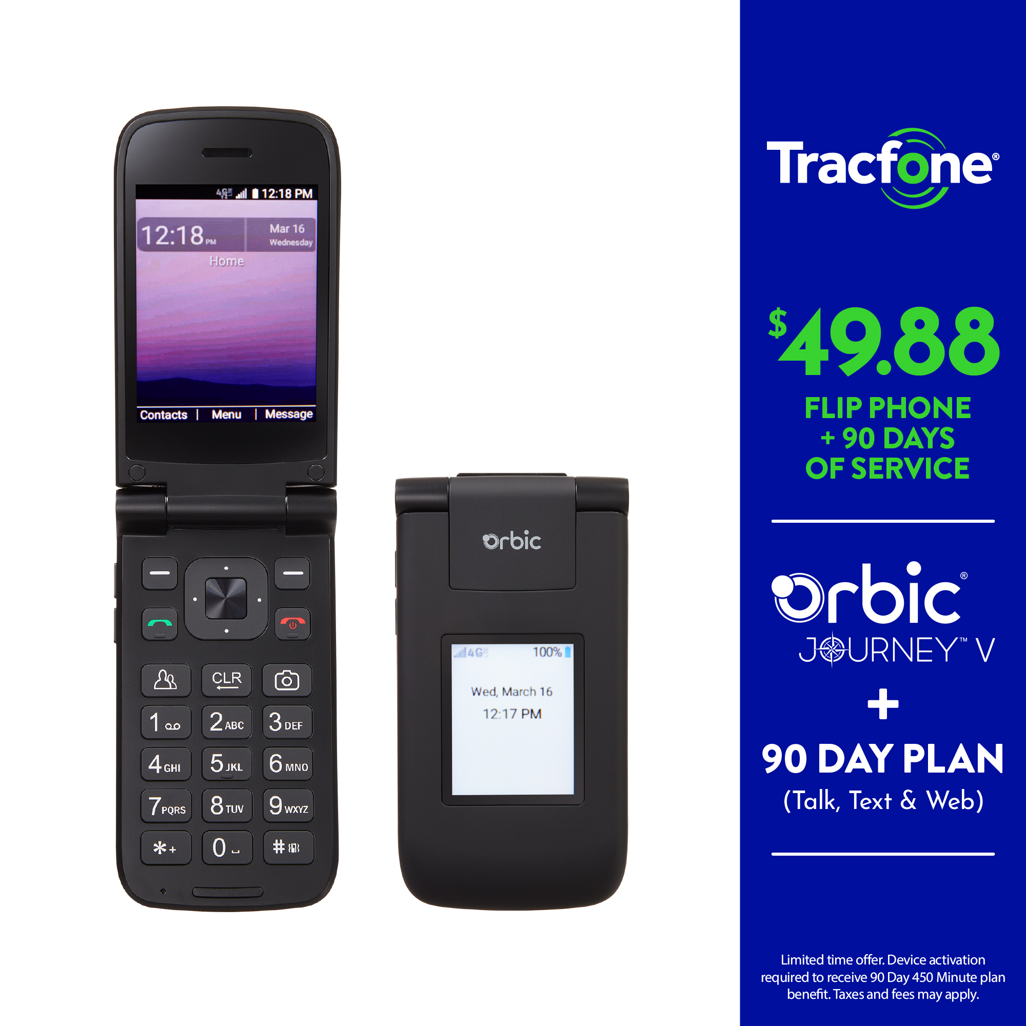 Tracfone 25 Smartphone Unlimited Talk & Text 30Day Prepaid Plan (3GB