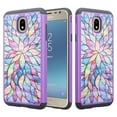thumbnail image 1 of For Tracfone/StraightTalk Samsung Galaxy J3 Orbit (S367VL) Case Glitter Diamond Sparkle Shiny Bling Shock Proof Dual Layer Phone Case Cover - Rainbow Flower, 1 of 5