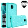 thumbnail image 1 of For Tracfone/StraightTalk Samsung Galaxy J3 Orbit (S367VL) Case w/[Tempered Glass Screen Protector] Glitter Sparkle Shiny Bling Shock Proof Dual Layer Case Cover - Mint, 1 of 5