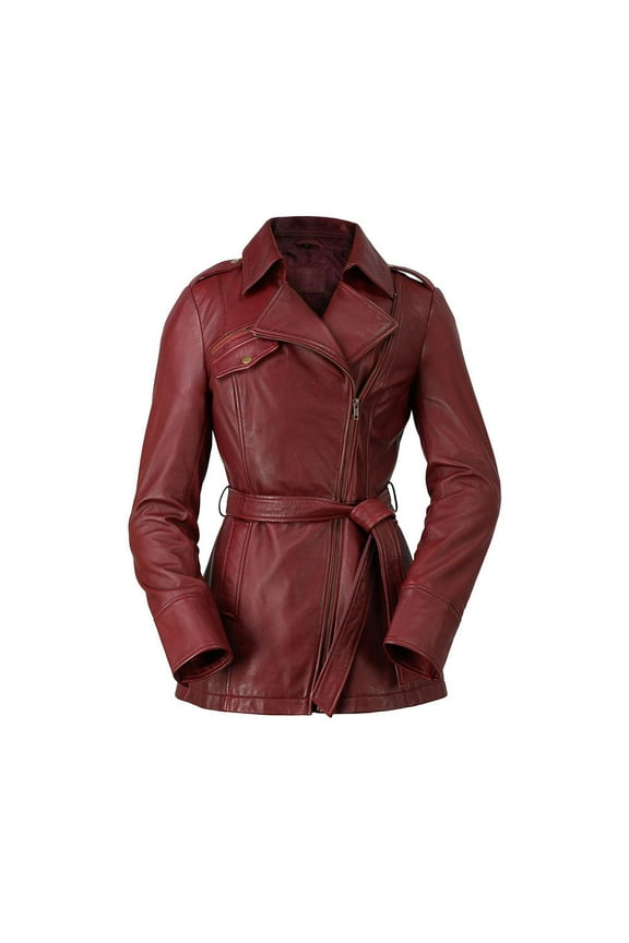 Traci Womens Leather Jacket Oxblood