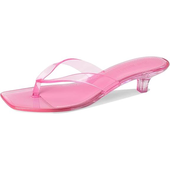 Tracie Y2K Jelly Thong Kitten Heel Sandal - Pink