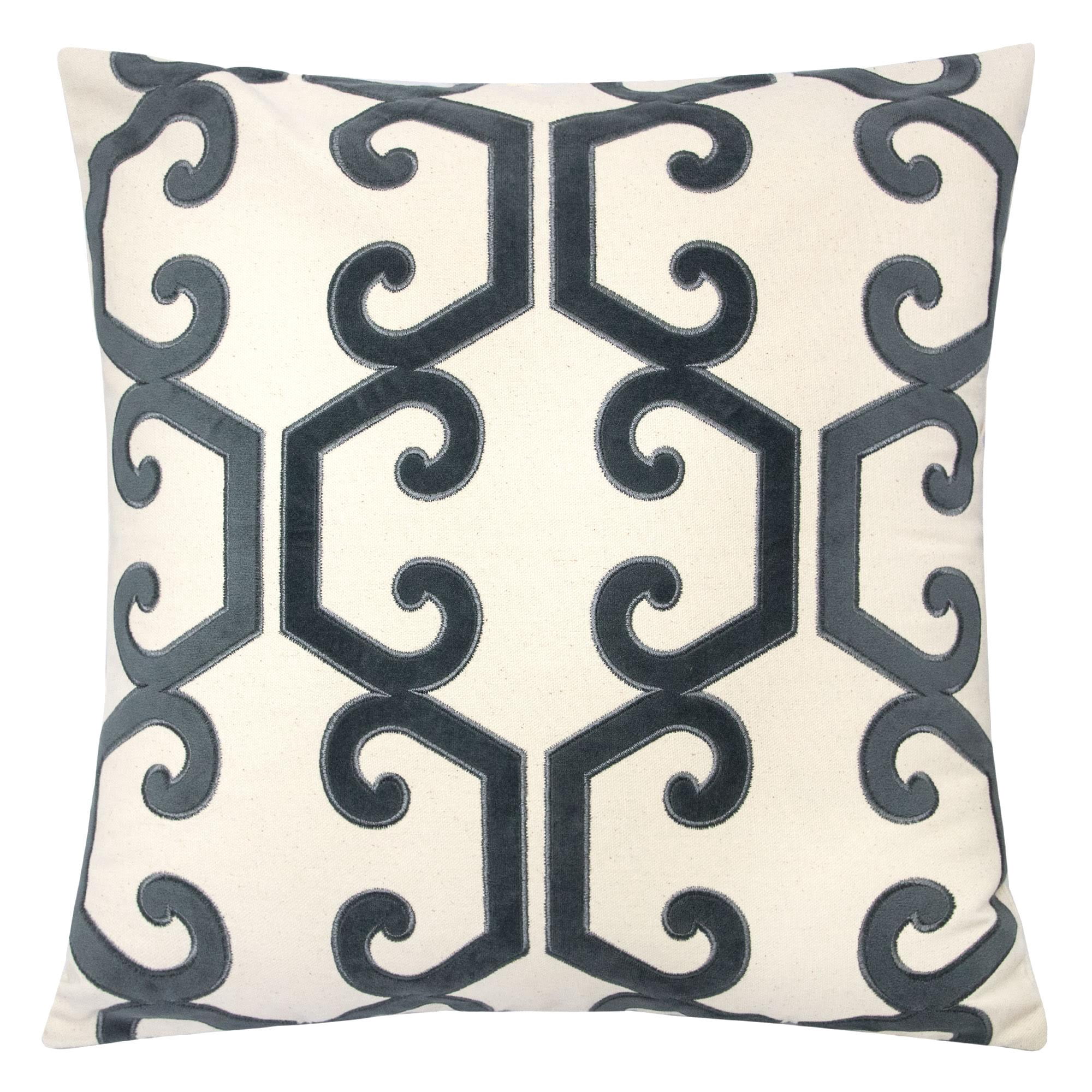 Tracina Gray Geometric Polyester 20 in. x 20 in. Throw Pillow
