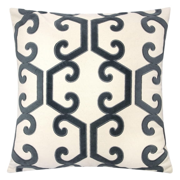 Tracina Gray Geometric Polyester 20 in. x 20 in. Throw Pillow