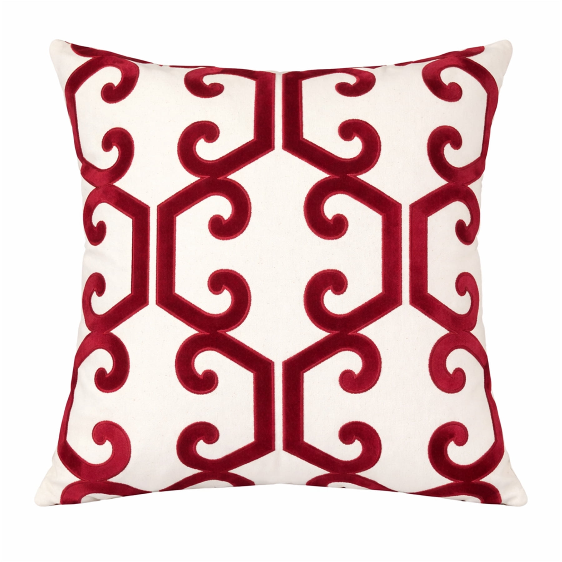 Tracina Red Geometric Polyester 20 in. x 20 in. Throw Pillow