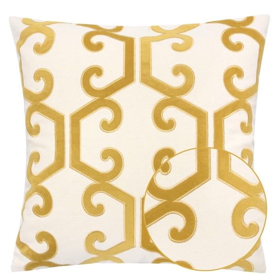 Tracina Yellow Geometric Polyester 20 in. x 20 in. Throw Pillow