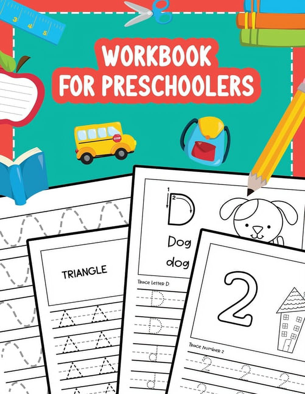 Tracing book for 3 year olds: letters (alphabets ), numbers, shapes and  lines - Preschool activites books kindergarten (Paperback)