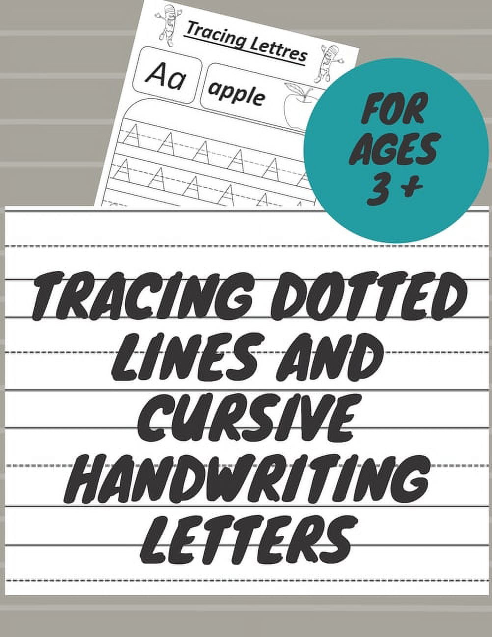 Tracing Dotted Lines And Cursive Handwriting letters Kindergarten and