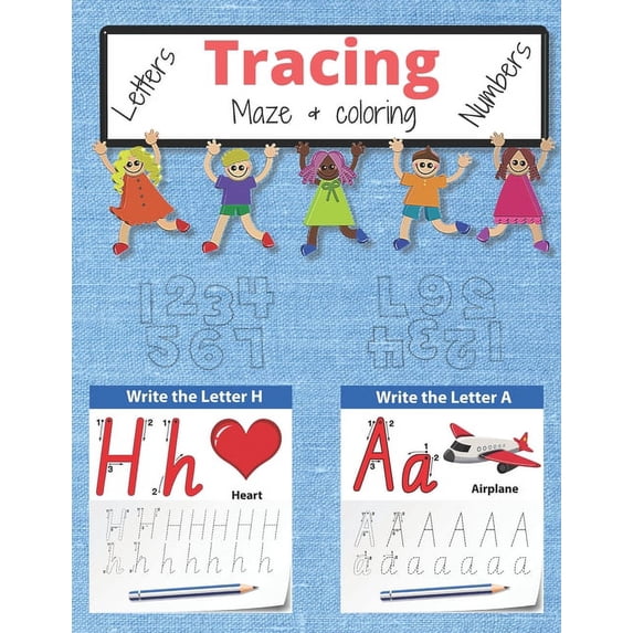 Tracing Letters and Numbers for Preschool. Mazes & coloring For Kids ...