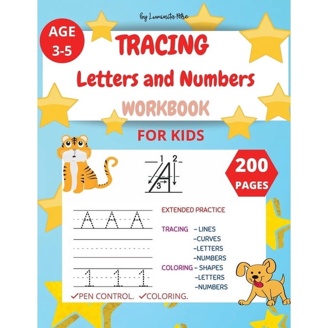 Tracing Letters and Numbers : Workbook for kids. Handwriting Practice ...