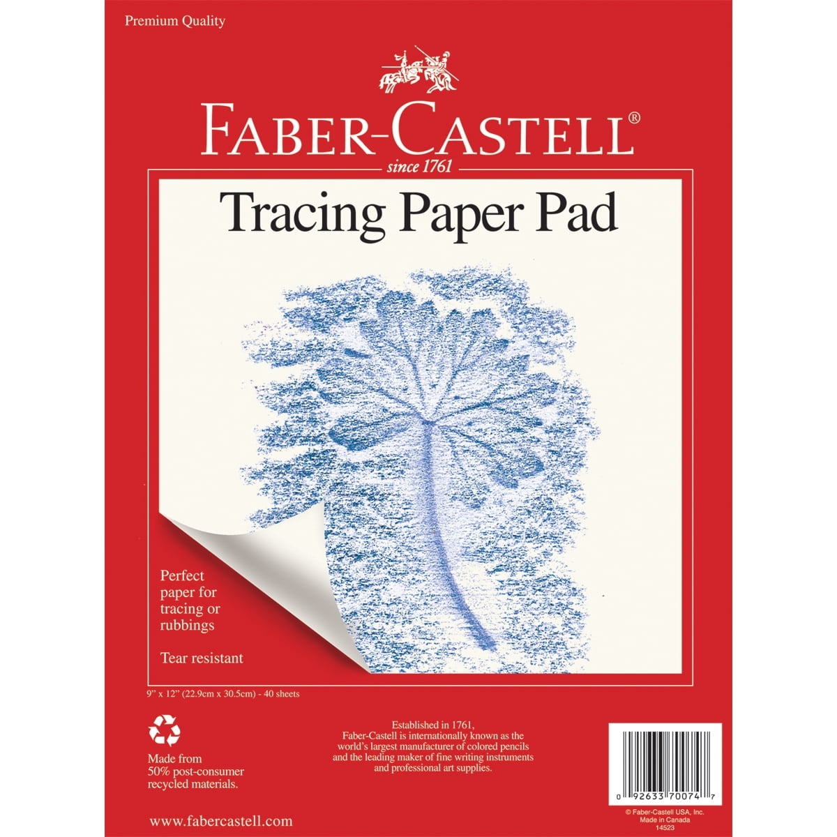 Faber-Castell Tracing Paper Pad - 40 Sheets (9 x 12 Inches)