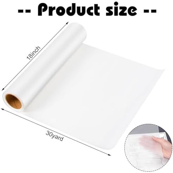 Tracing Paper Roll 18 Inch x 30 Yards White Translucent Pattern Paper Trace Paper for Sewing Drawing Sketching