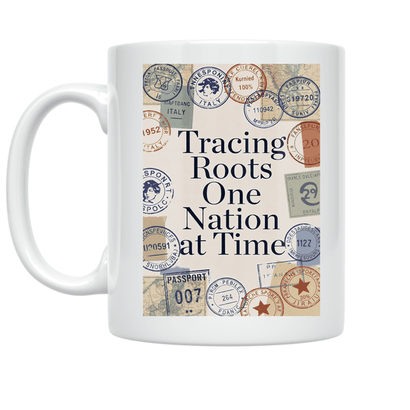 Tracing Roots One Nation at Time - Heritage Exploration Enthusiast - 11 oz Ceramic Coffee Mug