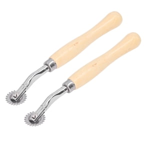 Tracing Wheel, Perforator Tool Real Wood Handle DIY Leather Goods Strong Clamping Force Lasting For Paper For Leather For Cloth