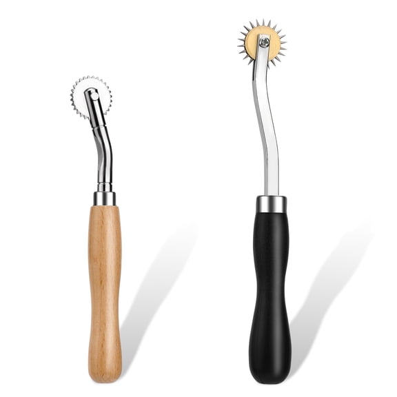 Tracing Wheel with Wooden Handle Stainless Steel Pounce Wheel, Point Sewing Tracing Wheel for Sewing Patterns, Rotary Perforator, Overstitch Wheel, Perforation Cutter