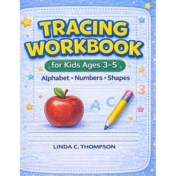 Tracing Workbook for Kids Ages 3-5: Alphabet, Numbers, and Shapes Practice, (Paperback)