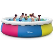 Track 7 15ft *35in Inflatable Swimming Pool Include Filter Pump, Ground Cloth and Cover, Blue