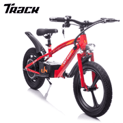 Track Seven 24V 300W Electric Bike, Teens Off-Road Mini Bike, Adjustable Seat (Age 5+), 16" Wheels, 12.43 MPH Top Speed, LED Headlight & Hand Brakes, Electric Dirt Bike, Red
