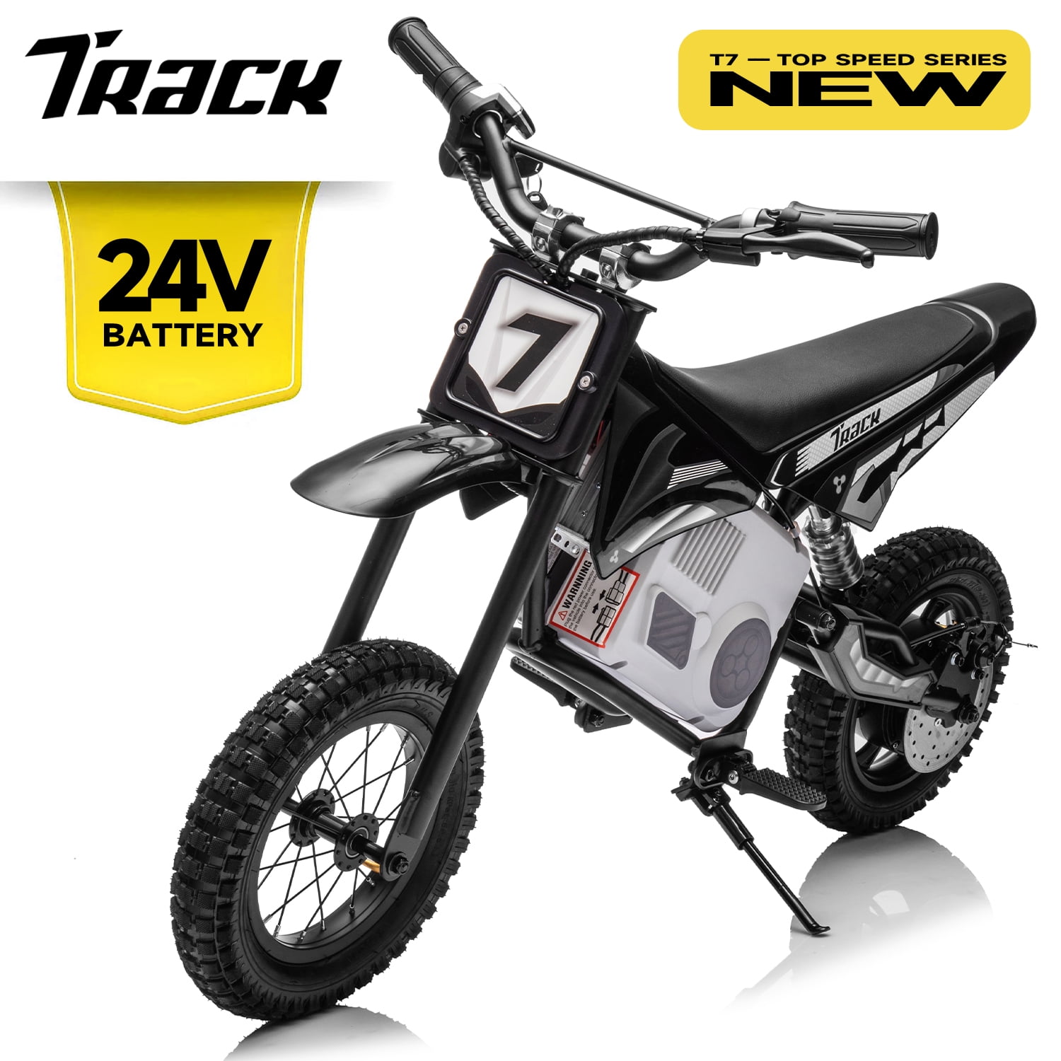 Track 7 Big Youth 24V Electric Dirt Bike 350W Motorcycle Dual Brakes Speed Up to 10 MPH Age 8 12 Black Walmart