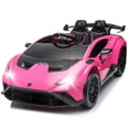 thumbnail image 1 of Track Seven 24V Kids Ride on Car, Licensed Lamborghini STO Electric Car with Remote Control, Ride on Drift Car with Foam Front Wheels, Music, 360° Spin, Max Speed 6mph, Ages 3+, Pink, 1 of 8