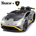 thumbnail image 1 of Track Seven 24V Kids Ride on Car, Licensed Lamborghini STO Electric Car with Remote Control, Ride on Drift Car with Foam Front Wheels, Music, 360° Spin, Max Speed 6mph, Ages 3+, Grey, 1 of 9