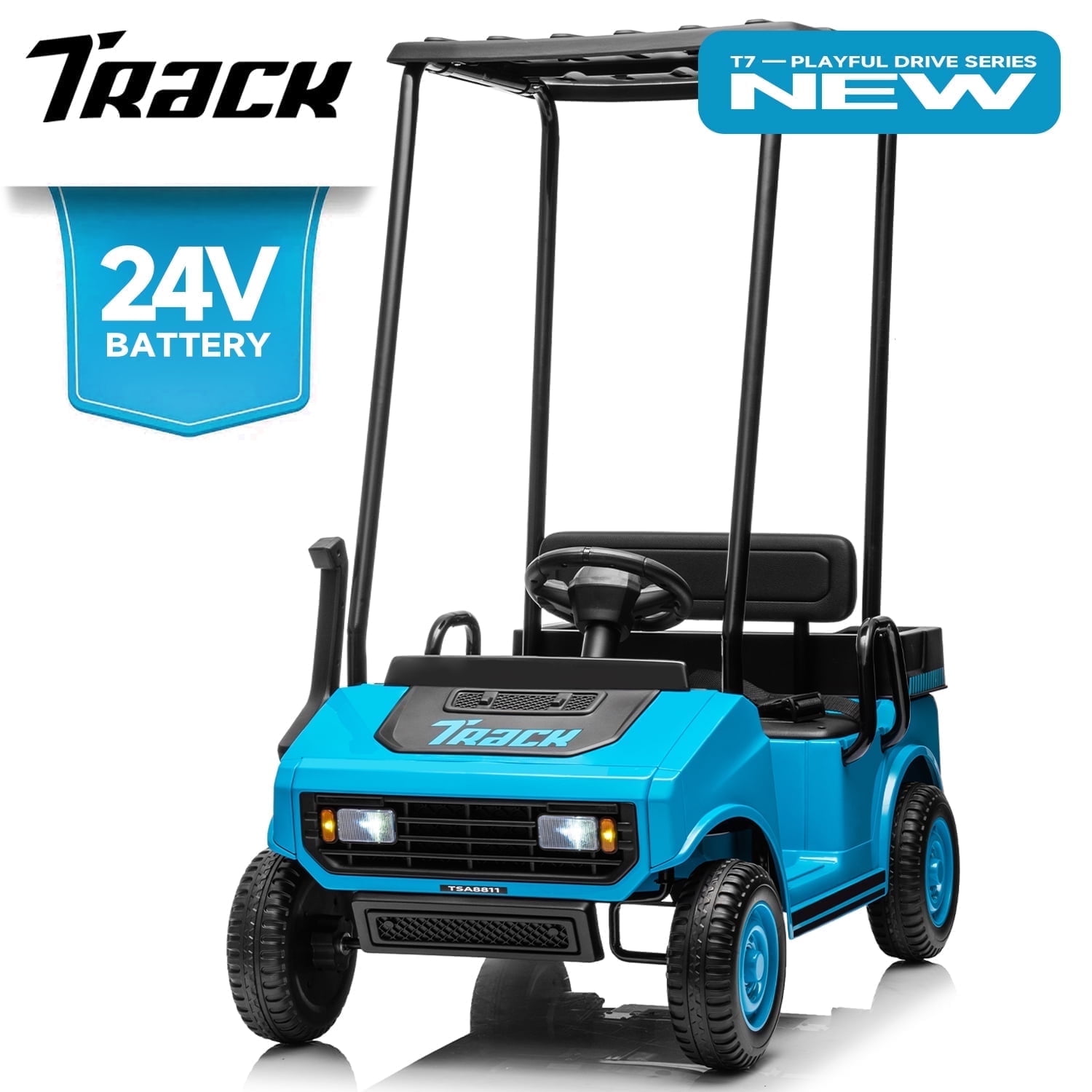 Track 7 24V Ride on Car, Electric Golf Cart with C