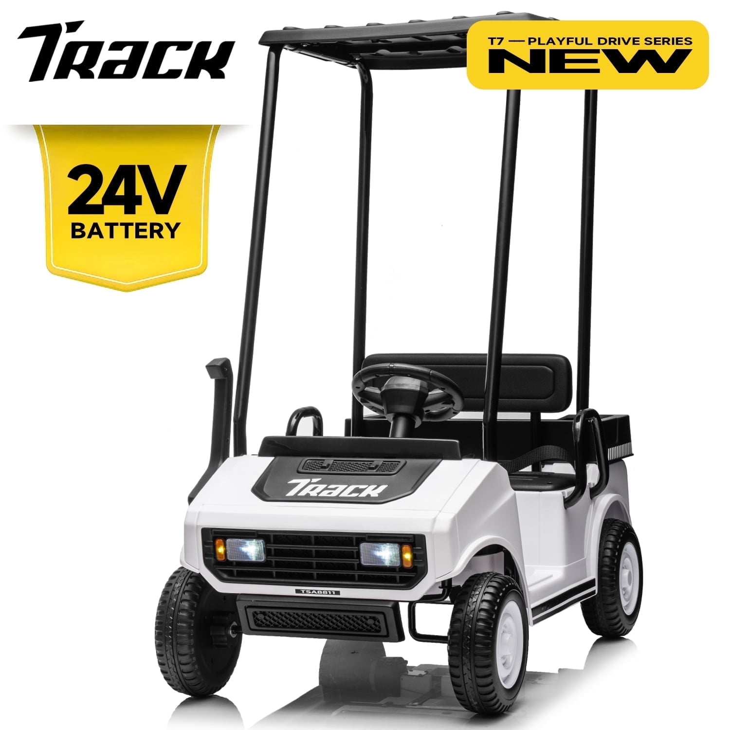 Track 7 24V Ride on Car, Electric Golf Cart with C