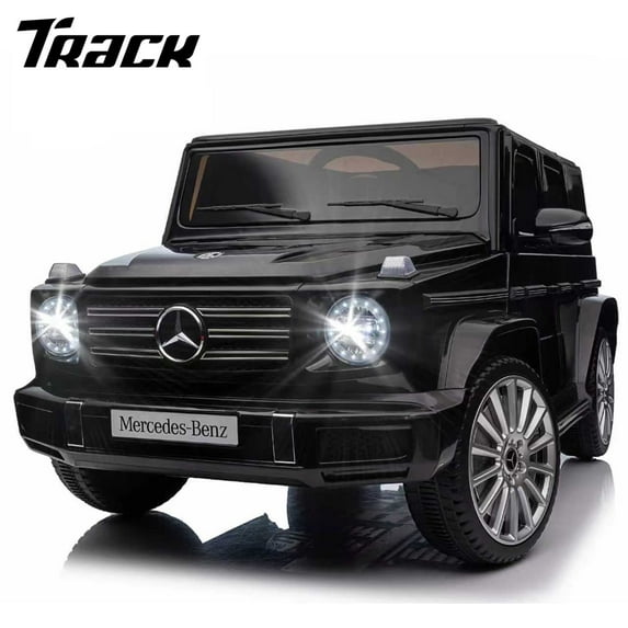 Track Seven 24V Ride on Car, Licensed Mercedes-Benz G500 Electric Car with Remote Control, Bluetooth, LED Lights, Max Speed 5.7 mph, 24V Ride on Truck for Boys Girls Age 3+, Black