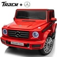 thumbnail image 1 of Track Seven 24V Ride on Car, Licensed Mercedes-Benz G500 Electric Car with Remote Control, USB, Bluetooth, LED Lights, Ride on Truck for Boys Girls Age 3+, Red, 1 of 8
