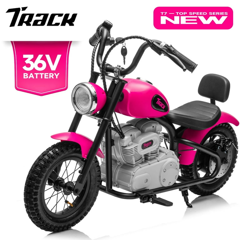 Track 7 36V Electric Dirt Bike for kids 350W Ride on Motorcycle with Twist Grip Throttle Hand Operated Brakes Key Start Off Road Motocross Speed