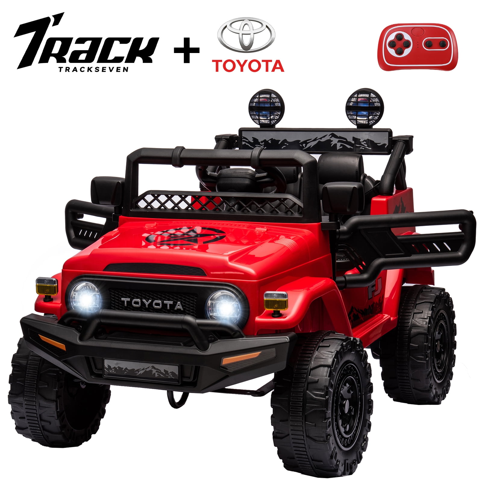 Track 7 Kids Ride on Truck, 12V Licensed Toyota FJ Cruiser Electric Car ...