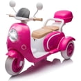 thumbnail image 1 of Track Seven 12V Ride on Motorcycle, 2-Seater Electric Motorcycle with Dual Motor, 3 Wheels Motorbike with Bluetooth, LED Lights, Storage Box, Front Hook, Ride on Toy Car for Kids Aged 3+, Rose Red, 1 of 8