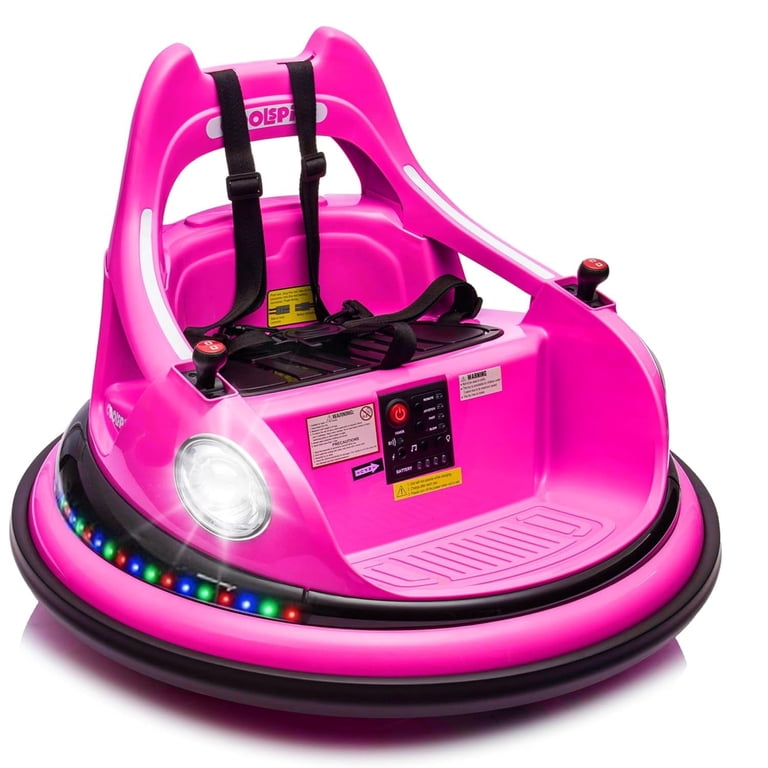 Track Seven 12V Bumper Car for Toddlers, Kids Electric Bumper Car with Remote Control, LED Lights, Bluetooth, 360Spin, Ride on Toy Car for Boys Girls
