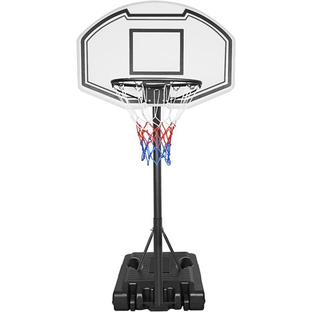 Track 7 Portable Basketball Hoop Height Adjustable Basketball Hoop for Kids Teenagers Youth and Adults with Stand & Backboard Wheels Fillable Base,28"x19" Backboard Pool Side Basketball System