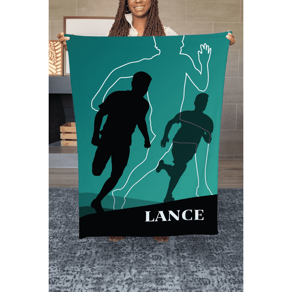 Track And Field Blankets, Track And Field Gifts, Running Men, Track And Field Art, Track And Field Background, 60x80in Fleece Blanket