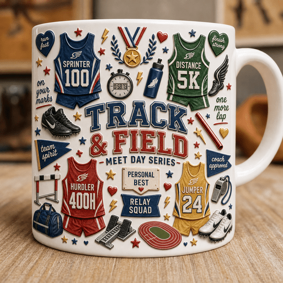 Track And Field Mug Gift Mug for Runners, Sprinters, Coaches & Meet Day Motivation