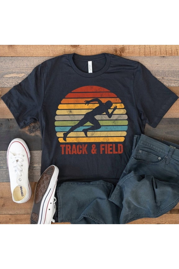 Track And Field Runner Running Retro Sport Athlete Graphic Tee Shirt,for unisex up to size 5XL