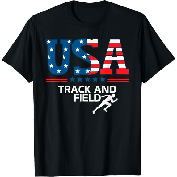 Track And Field United States Flag USA Sport Track And Field T-Shirt