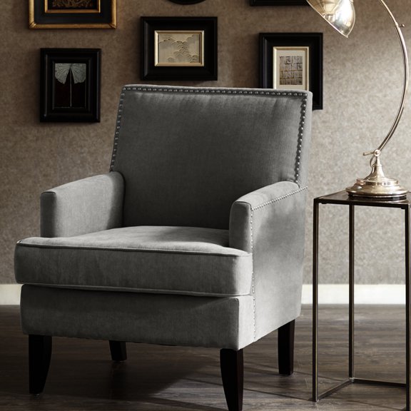 Track Arm Club Chair | Enhances Home's Visual Appeal | Featuring Polyester Upholstery and Hardwood Frame | Provides Long - lasting Comfort with Foam Adaptation