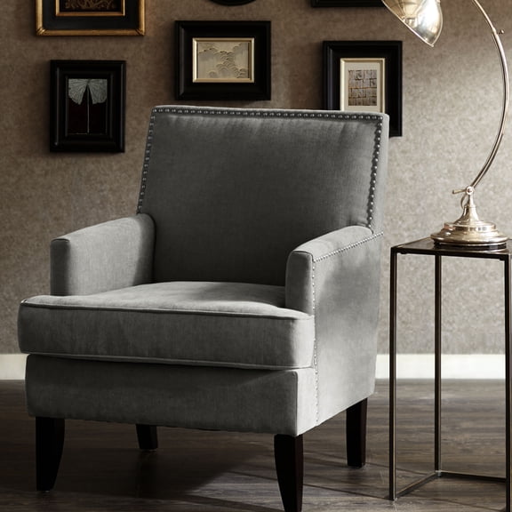 Track Arm Club Chair | A Stylish Addition to Your Home | With Silver Nailheads and Polyester Fabric | Addresses Comfort Needs with Softening High - Density Foam