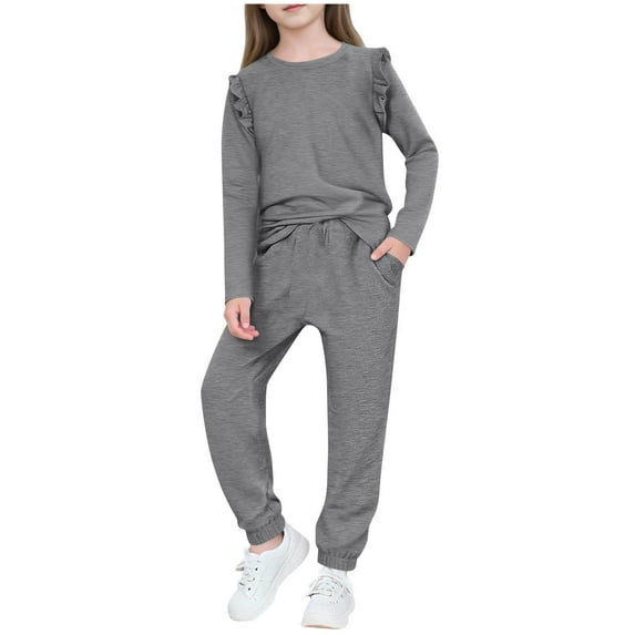 Track Athletic Match Casual Jogger Tees Sets for Kids Girl Boy Fall Winter Thin Straight Leg Basic Long Leg Tops Tshirts Pants Shorts Sets Kid 2026 12 Years