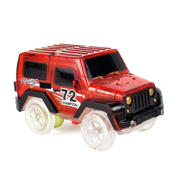 Track Car Toy Glow Up Racing Car Model for w/ Transparent Body Child Interactive Vehicle Compatible for Most Track