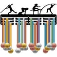 thumbnail image 1 of Track & Field Medal Holder Display Medal Hanger Sports Rack Wall Mount Frame Iron Decor Medal Hangers Organizer for Hanging Medals Running Jumping Throwing Medalist Awards 15.7 x 5.9Inch, 1 of 7
