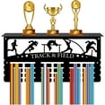 Track & Field Medal Holder Medal Hanger Display with Trophy Shelf Metal