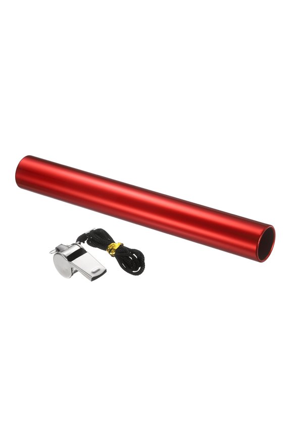 Track Field Relay Baton, Aluminum Track Field Relay Baton for Running Race Team with Whistle 11.5" & 1 Pack & Red-Fit for (Outdoor/Track Field/Sports/Running/Game)