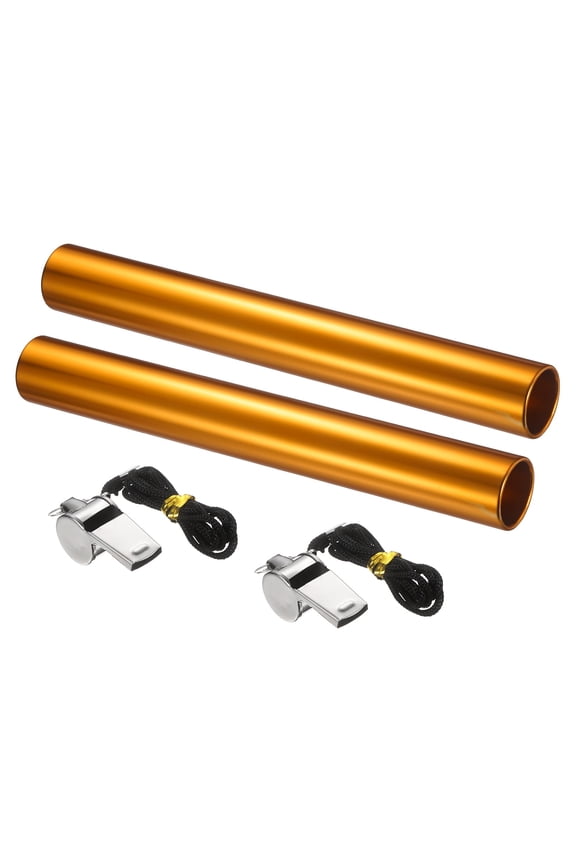 Track Field Relay Baton, Aluminum Track Field Relay Baton for Running Race Team with Whistle 11.5" & 2 Pack & Orange-Fit for (Outdoor/Track Field/Sports/Running/Game)