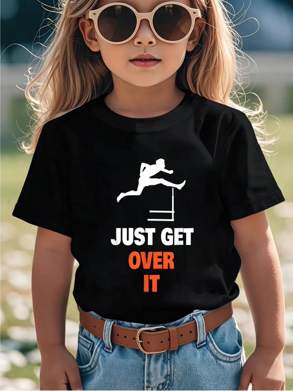 Track And Field Shirt - Funny Jumping Hurdles - Unisex-Adults and Kids - Black - Small - Short SleeveCotton Soft Graphic Tee Breathable Playwear T-Shirt