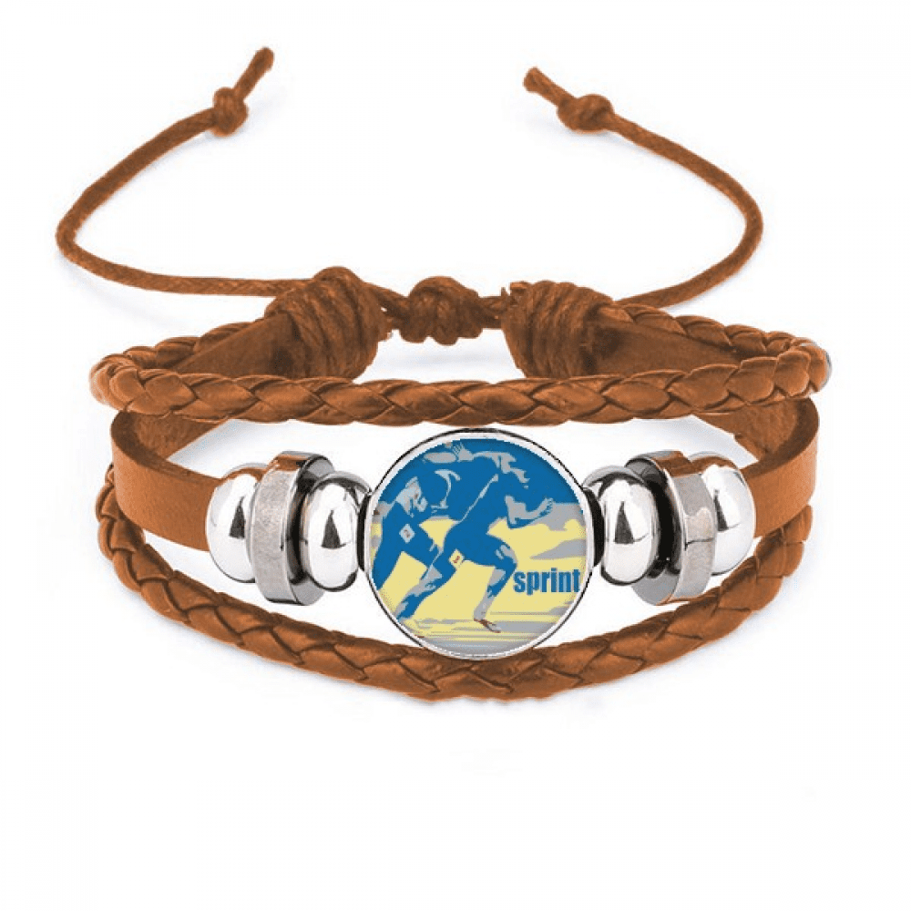 Track Field Sprint Anaerobic Bracelet Wristband Leather Jewelry Ornament
